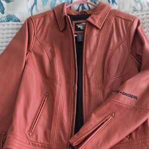 Harley-Davidson Women's Coral-Orange Leather Jacket